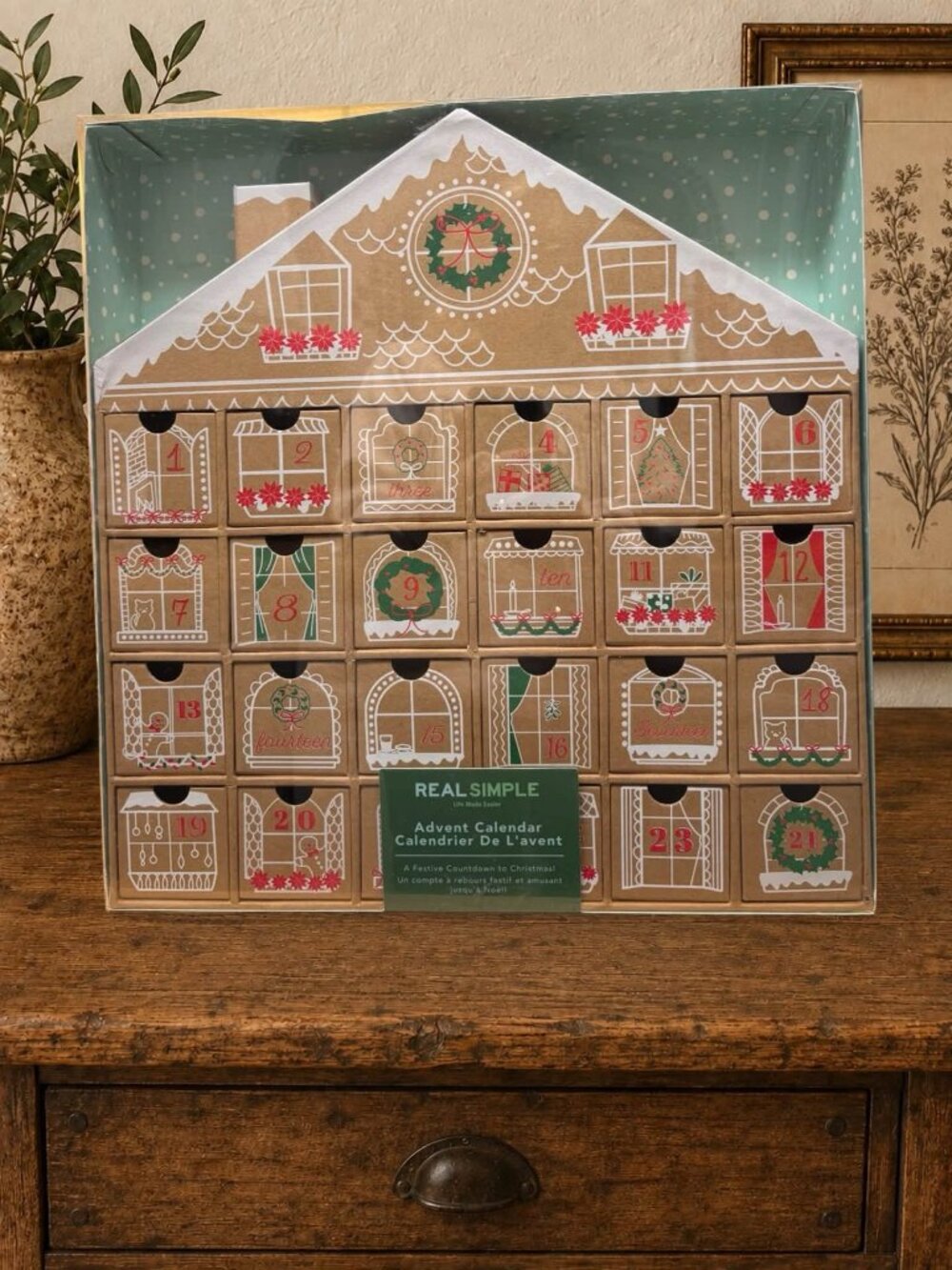 New Real Simple 24-Day Christmas Countdown Advent Calendar With Customizable Dra